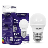 Лампа светодиодная 7Вт G45 4000К Е27 176-264В TKE-G45-E27-7-4K TOKOV ELECTRIC pe576020 фото