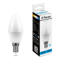 Лампа светодиодная LED 7вт E14 дневной матовая свеча 25477 Feron pe802069 фото