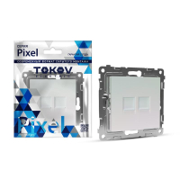 Розетка компьютерная 2-м СП Pixel RJ45 кат.5E механизм перламутр. TKE-PX-RC2-C04 TOKOV ELECTRIC pe680213 фото