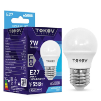 Лампа светодиодная 7Вт G45 6500К Е27 176-264В TKE-G45-E27-7-6.5K TOKOV ELECTRIC pe576021 фото
