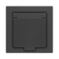 Розетка 1-м СП Афина 16А IP20 с заземл. с крышкой в сборе графит A0029-Gr UNIVersal pe657686 фото
