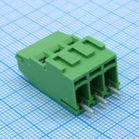 EEK500V-03P Клеммник 3 конт. шаг 5.00 мм модульный, вертик. на плату, H = 25.2 мм, микролифт (пров. 24-12AWG/ до 2.5 кв.мм), до 300В/20А, зеленый изол. DINKLE pe357142 фото