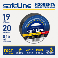 Изолента ПВХ черная 19мм 20м Safeline 9366 Росэл pe829718 фото