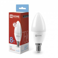 Лампа светодиодная LED-СВЕЧА-VC 8Вт свеча 6500К холод. бел. E14 760лм 230В 4690612024806 IN HOME pe576279 фото
