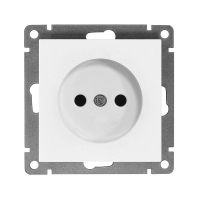 Розетка 1-м СП Афина 16А IP20 без заземл. механизм бел. A0022 UNIVersal pe657688 фото