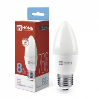 Лампа светодиодная LED-СВЕЧА-VC 8Вт свеча 6500К холод. бел. E27 760лм 230В 4690612024820 IN HOME pe576280 фото
