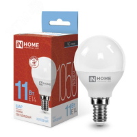 Лампа светодиодная LED-ШАР-VC 11Вт шар 6500К холод. бел. E14 1050лм 230В 4690612024929 IN HOME pe576281 фото