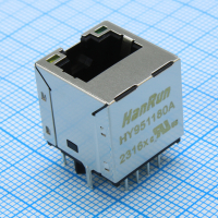 HY951180A Разъем RJ-45 (гнездо) угловой c индикацией на плату HANRUN pe518681 фото