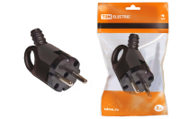Вилка угловая с ушком с/з черная 16А 250В SQ1806-0006 TDM ELECTRIC pe689946 фото
