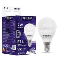 Лампа светодиодная 7Вт G45 4000К Е14 176-264В TKE-G45-E14-7-4K TOKOV ELECTRIC pe576026 фото
