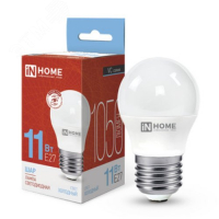 Лампа светодиодная LED-ШАР-VC 11Вт шар 6500К холод. бел. E27 1050лм 230В 4690612024943 IN HOME pe576282 фото