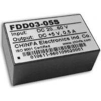FDD03-05S5A Преобразователь DC/DC, 2.5Вт, вход 18…72В, выход 5В/500мА, изоляция 1500В DC, remote on/off, корпус DIP24, 31.8х20.3х12.7мм, -40°С…+71°С CHINFA pe317210 фото