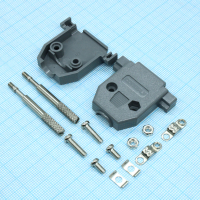 DS1045-15AP1L1-A Кожух для D-SUB разьема 15 контактов с удлиненными винтами, пластик, серый CONNFLY pe317978 фото