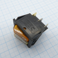 IRS-2101-1A3-W+Y/B Переключатель 2х-клавишный с подсветкой 15A 250VAC плоская кнопка белая + желтая Jietong pe154139 фото