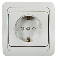 Розетка 1-м CLASSICO защ. шторки с заземл. 2028x бел. ASD / 4690612000978 IN HOME pe556571 фото