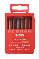 Набор бит SL/PZ/PH Industrial 73мм в кейсе 6 бит 03092716 FELO pe573467 фото