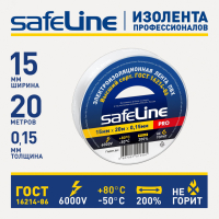 Изолента ПВХ белая 15мм 20м Safeline 9363 Росэл pe829724 фото