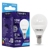 Лампа светодиодная 10Вт G45 6500К Е14 176-264В TKE-G45-E14-10-6.5K TOKOV ELECTRIC pe576030 фото
