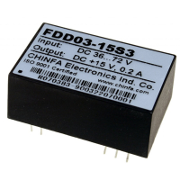 FDD03-15S3 Преобразователь DC/DC, 3Вт, вход 36…72В, выход 15В/200мА, изоляция 1500В DC, корпус DIP24, 31.8х20.3х12.7мм, -40°С…+71°С CHINFA pe317215 фото