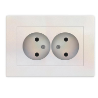 Розетка 2-м СП Афина 16А IP20 без заземл. в сборе жемчуг A0102-OBr UNIVersal pe657697 фото