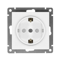 Розетка 1-м СП Афина 16А IP20 с заземл. защ. шторки механизм бел. A0049 UNIVersal pe657698 фото
