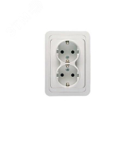 Розетка 2-м СП Mimoza 16А IP20 с заземл. бел./бел. 12082 Makel pe556322 фото