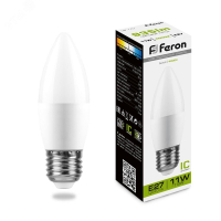 Лампа светодиодная LED 11вт Е27 белый матовая свеча 25944 Feron pe801827 фото