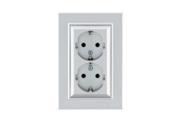 Розетка 2-я с/з СП Karea 16А IP20 серебр. 56065082 Makel pe657701 фото