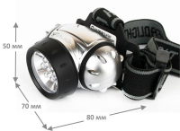 Фонарь налобный LED 5351 7LED 3 режима 3хR03 металлик 10260 Ultraflash pe582950 фото