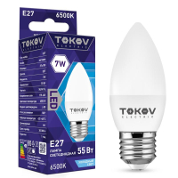 Лампа светодиодная 7Вт С37 6500К Е27 176-264В TKE-C37-E27-7-6.5K TOKOV ELECTRIC pe576039 фото