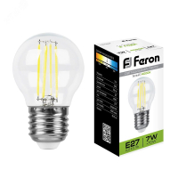 Лампа светодиодная LED 7вт Е27 белый шар FILAMENT 25877 Feron pe802090 фото
