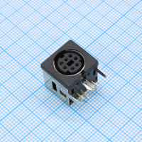 DS1093-03-BN70 Разъем Mini DIN розетка 7 контактов угловая экранированная на плату, без фланца CONNFLY pe391210 фото