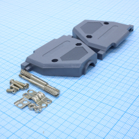 DS1045-37AP1L1-B Кожух для D-SUB разьема 37 контактов с удлиненными винтами, пластик, серый CONNFLY pe523050 фото