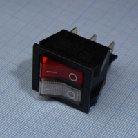 IRS-2101-1B3-W+R/B Переключатель 2х-клавишный с подсветкой 15A 250VAC прямоугольная кнопка белая + красная Jietong pe154155 фото