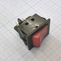 IRS-201-3C3-R/B Переключатель ON-OFF с подсветкой 15A 250VAC 10000 циклов вогнутая кнопка красная Jietong pe124971 фото