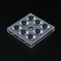 AJHB50D8LED30G Групповая квадратная линза на 8 светодиодов 5050/3535/3030 , ~30°, 50x50мм H:6.8мм, PC ASAHI OPTICS pe800812 фото