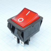 R59-5BRBT2-G Выключатель клавишный с подсветкой 16А 250В ON-OFF 4 Pin -красный- Switronic pe405294 фото