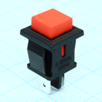 PB-02T-R-G Кнопка без фиксации на замыкание 0.5А 250В квадратная -красный- Switronic pe406830 фото