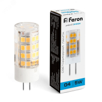 Лампа светодиодная LED 5вт 230в G4 дневной капсульная 25862 Feron pe802094 фото