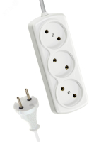 Удлинитель 3х3м 6А IP20 ПВС 2х0.75 YKsm3m-3g(6A)S Космос pe558126 фото