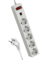 Удлинитель с сетевым фильтром 5х3м с заземл. 10А IP20 2.2кВт 2хUSB 3х0.75 с предохранителем FKsm3m-5g(W)USB Космос pe558382 фото