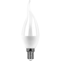 Лампа светодиодная LED 9вт Е14 белый матовая свеча на ветру 55130 Feron pe802095 фото