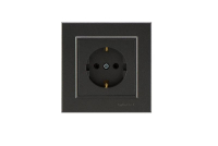 Розетка 1-м СП Karea 16А IP20 с/з дым. металлик 56050028 Makel pe657712 фото