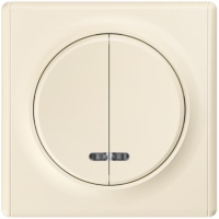 Выключатель 2-кл. СП Florence 10А IP20 с подсветкой механизм беж. (1E31801301) 2172802 OneKeyElectro pe586800 фото