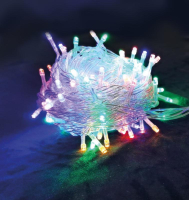 Гирлянда светодиодная 100LED бел. прозр. провод 6.5м расстояние между лампами 6см 8 режимов мигания KOC_GIR100LED_RGB_7m Космос pe655152 фото