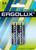Элемент питания алкалиновый AA/LR6 1.5В Alkaline BL-2 (блист.2шт) 11747 Ergolux pe583217 фото