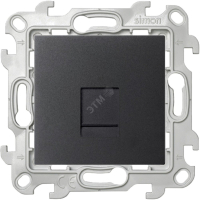 Розетка компьютерная СП 24 RJ45 кат.5E UTP IP20 механизм графит 2410598-038 Simon pe555314 фото