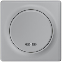 Выключатель 2-кл. СП Florence 10А IP20 с подсветкой механизм сер. (1E31801302) 2172848 OneKeyElectro pe586802 фото