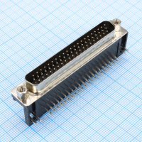 DS1038-62MBNSIA74-0CC Разъем D-Sub высокой плотности, вилка 62 контакта угловая на плату, черный изолятор CONNFLY pe523059 фото