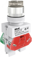Кнопка ABLF 22мм белая 24В AC/DC 25068DEK DEKraft pe987188 фото